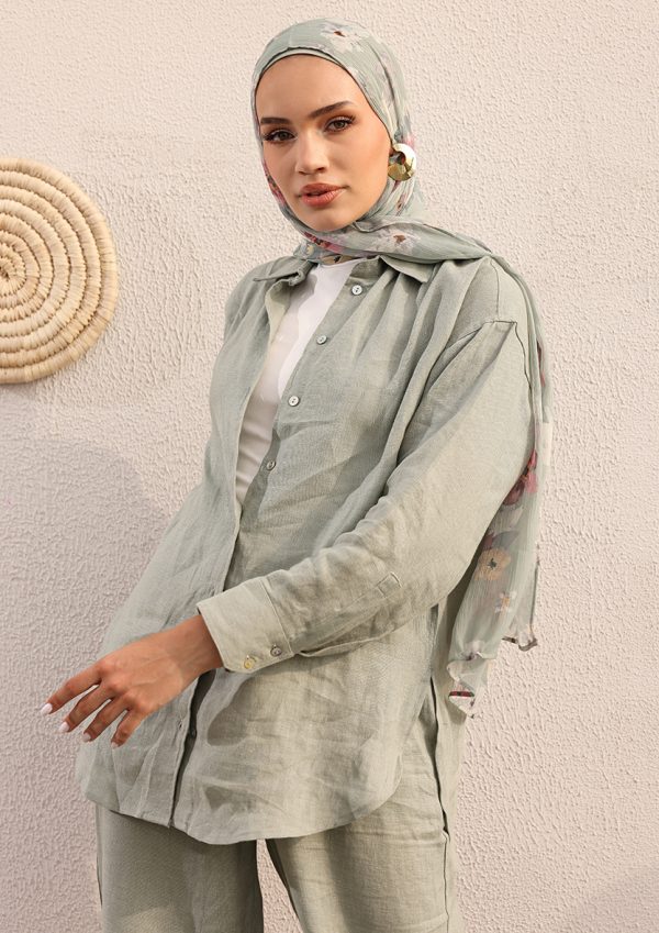 Premium Linen Modest Shirt - Image 12